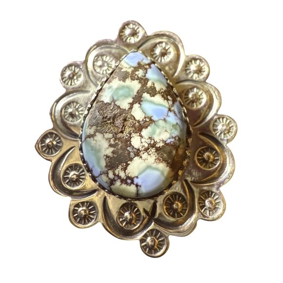 Golden Hills Turquoise 925 Sterling Silver Adjustable Ring - Picture 1 of 6